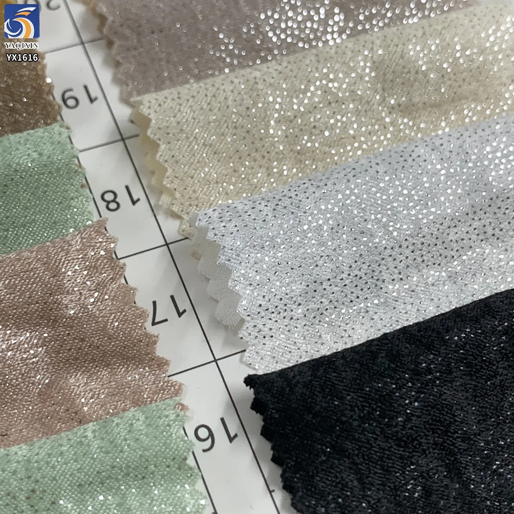 YX1616 Metallic Dot Chiffon Velvet Fabric Sparkle Soft Fashion Textile for Dresses and Garments