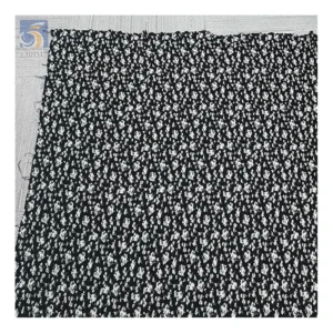 Middle East Design Black White Floral Printed Polyester Pleated Chiffon Fabric Abaya Chiffon Crepe Print Fabric