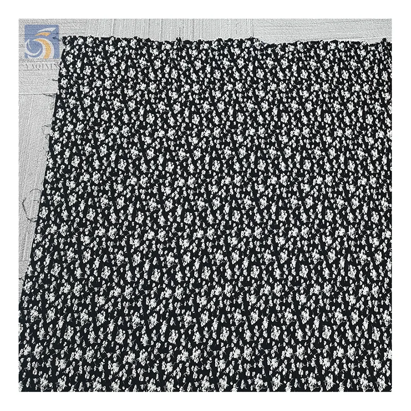 Middle East Design Black White Floral Printed Polyester Pleated Chiffon Fabric Abaya Chiffon Crepe Print Fabric