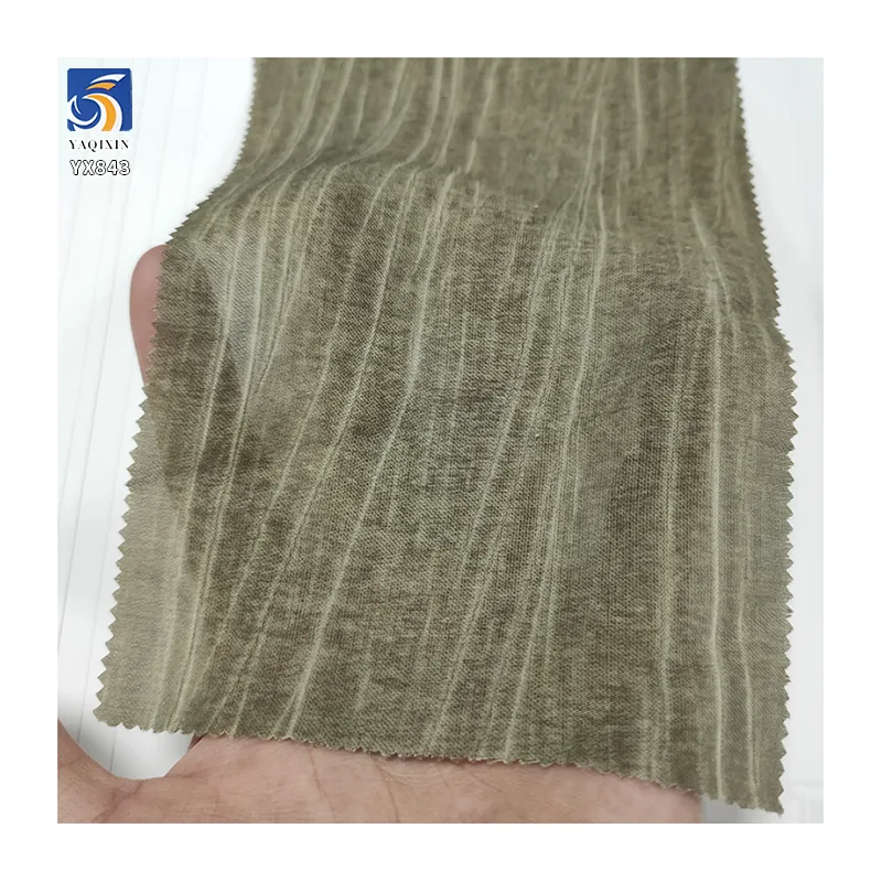 YX843 High Quality Two-color Sand Washing 80% Cotton 20% Nylon 130gsm Thickened Crepe Fabric Chiffon Crinkled Shirts