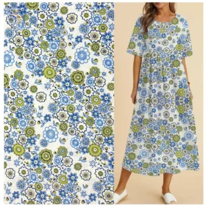 YX2371 Custom Floral Printed 100% Cotton Lawn Fabric Lightweight Combed Woven Fabric for Dresses and Shirts