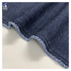 YX1054 200gsm 79 Rayon 18 Cotton 3 Spandex Blend Material Blue Denim Fabric Jeans Double Yarn Twill Denim Summer Pants Fabric