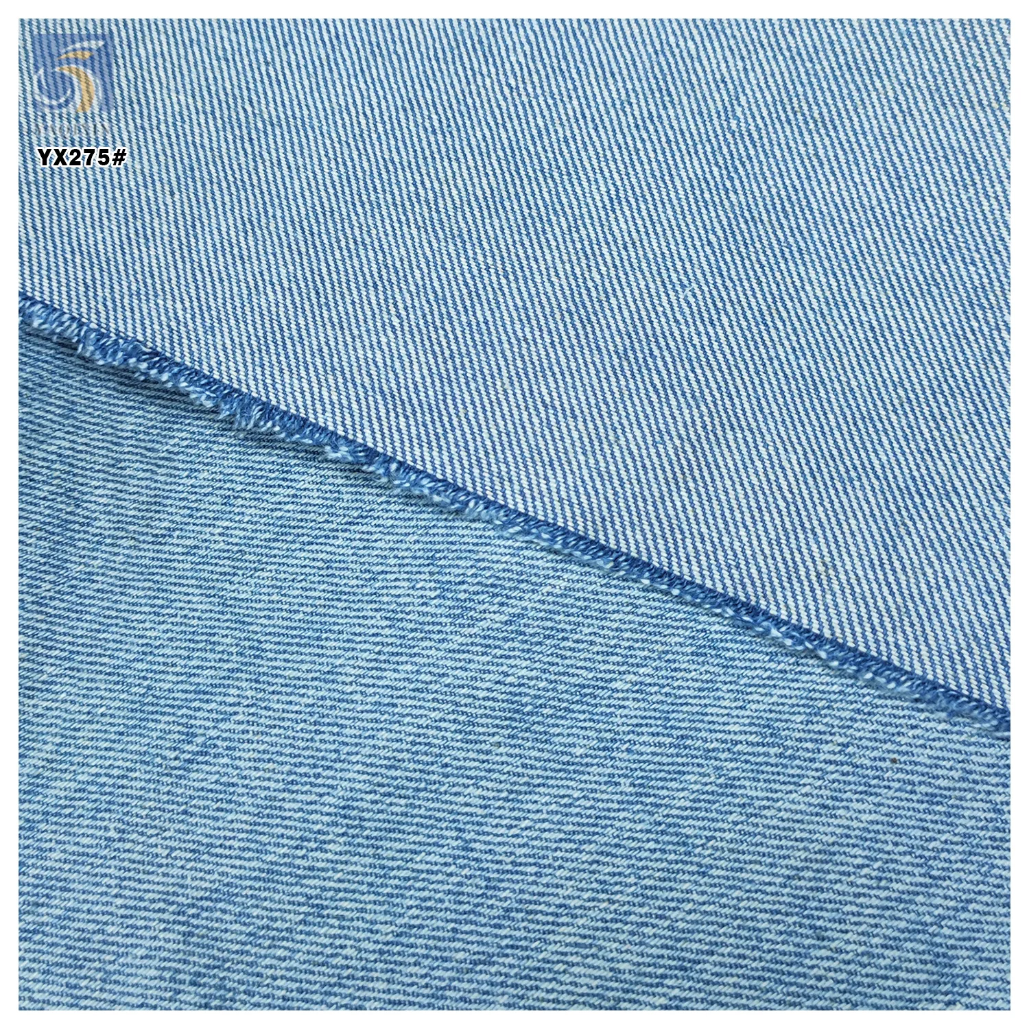 YX275 Hot Sell Denim Fabric High Quality 7*7 430gsm Dream Yarn Denim 80% Cotton 20% Polyester Washed Fabric