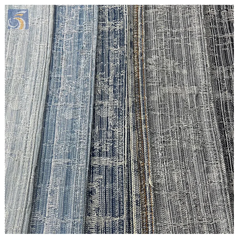 YX2423 Wholesale Cotton Polyester Denim Fabrics Jean Jacket Skirts Washed Jacquard Japanese Denim Fabric