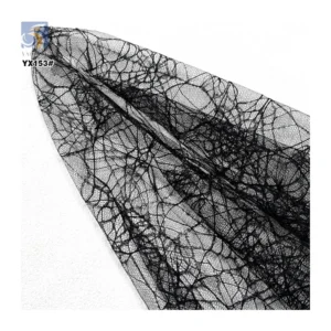 YX153  Wholesale Halloween Tulle Fabric by the Yard Purple Spiderweb Design 100% Polyester Mesh Jacquard Fabric for Halloween