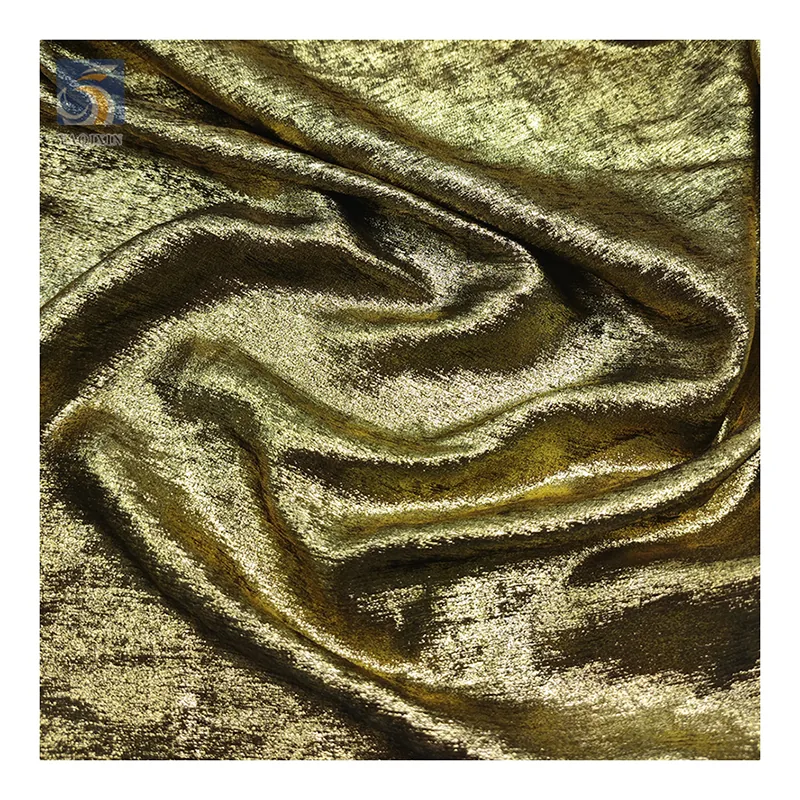 YX1006-1 Luxury Glossy Shiny Satin Velvet Fabric for Party Dress Gold Silver Foil Shining Polyester Velvet Chiffon Fabric