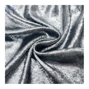 YX1006-1 Luxury Glossy Shiny Satin Velvet Fabric for Party Dress Gold Silver Foil Shining Polyester Velvet Chiffon Fabric