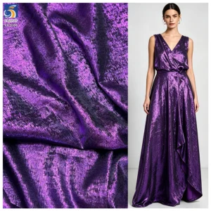 YX1006 Luxury Full Gold Foil Velvet Fabric Soft Metallic Shimmer Velvet for Evening Gown Dress Blouse Wedding Party Garment