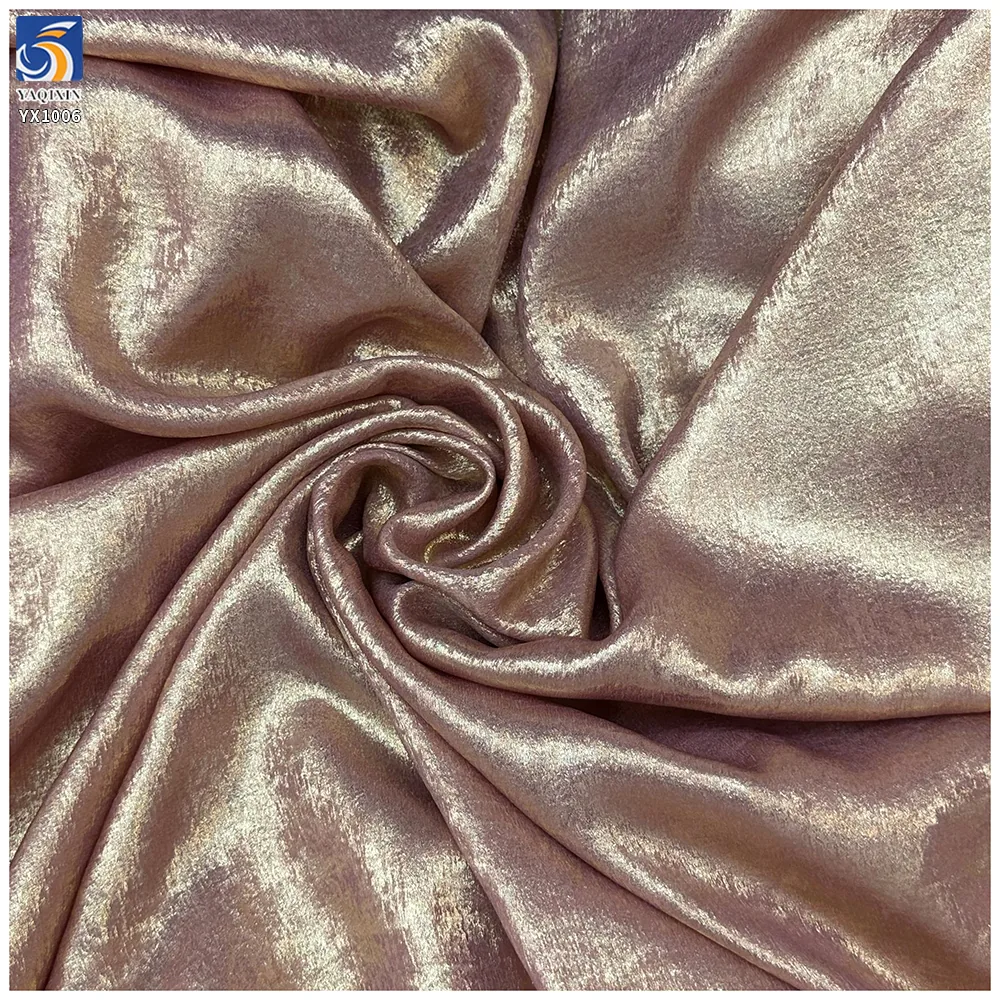 YX1006 Luxury Full Gold Foil Velvet Fabric Soft Metallic Shimmer Velvet for Evening Gown Dress Blouse Wedding Party Garment
