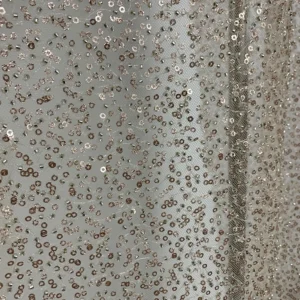 YX1220 Cheap Champagne-Colored Sequin Lace Fabric With Beaded Embroidery High Density Glitter Lace Fabric for Women