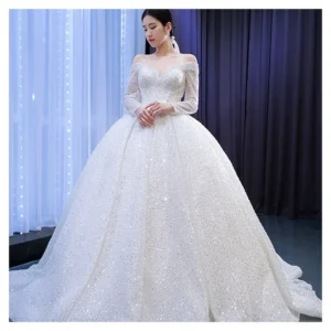 Crystal Sequins Bridal Luxury Embroidery Beads Wedding Tulle White Beaded Lace Fabric
