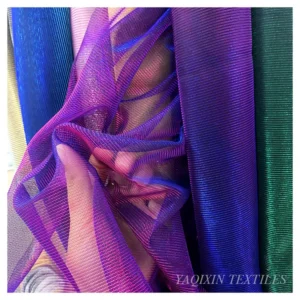 YX2138 100% Polyester Metallic Lurex Mesh Fabric Shiny Stretch Moonlight Fabric for Party Evening Dress
