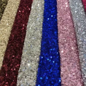YX2644-2 China Sequin Fabric Low Moq Cheap Black Spandex Stretch Sequin Fabrics for Clothing