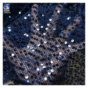 Multi Color Textiles Fabric Mesh Sequin Clothing Fabrics for Dress and Peaty
