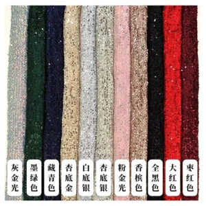Multi Color Textiles Fabric Mesh Sequin Clothing Fabrics for Dress and Peaty