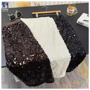 YX1248 2026 Seed-Shaped 5mm Sequins New Design Fabric Velvet Base Embroidery Colorful Sequin Fabric for Fashionable Dress