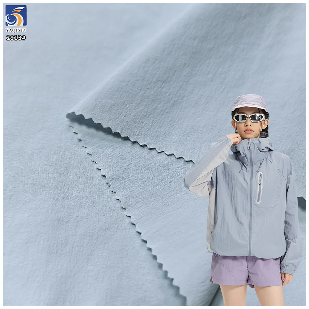 YX2913 110gsm 40D Cooling Nylon Spandex Stretch Fabric Cooling Crinkle Texture for UV Protection Clothing