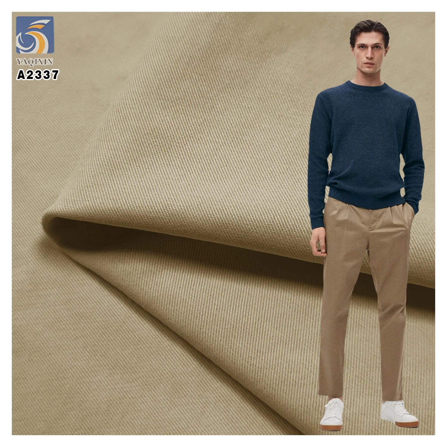 A2337 Autumn Wash-Free Twill Yarn Card Stretch Scimitar Yamamoto Pants Fabric 100% Polyester Twill Fabrics 270gsm