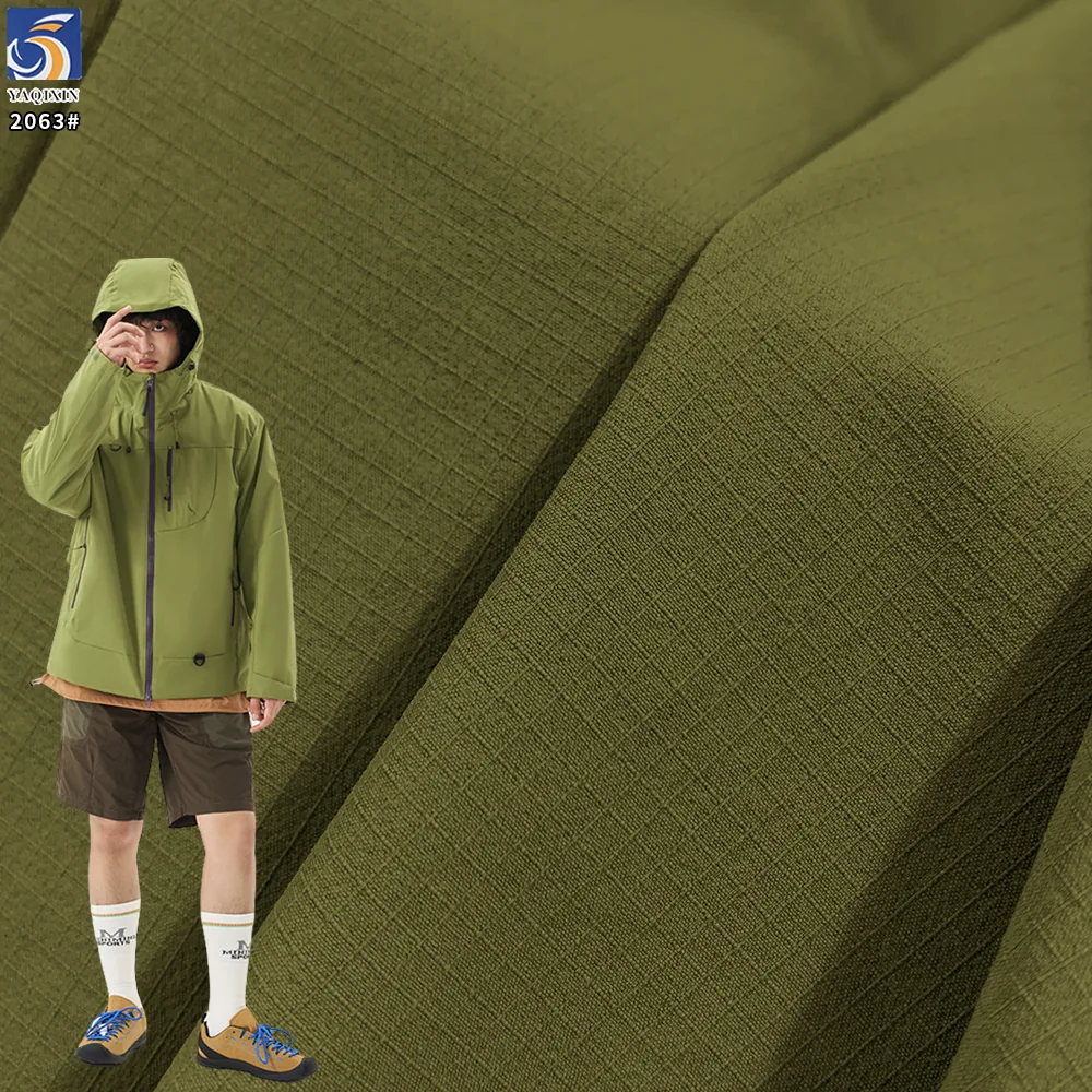 YX2063 185gsm Nylon Spandex Mountaineering Fabric Matte Jacquard Mini Grid Texture 4 Way Stretch Fabric for Hiking Wear