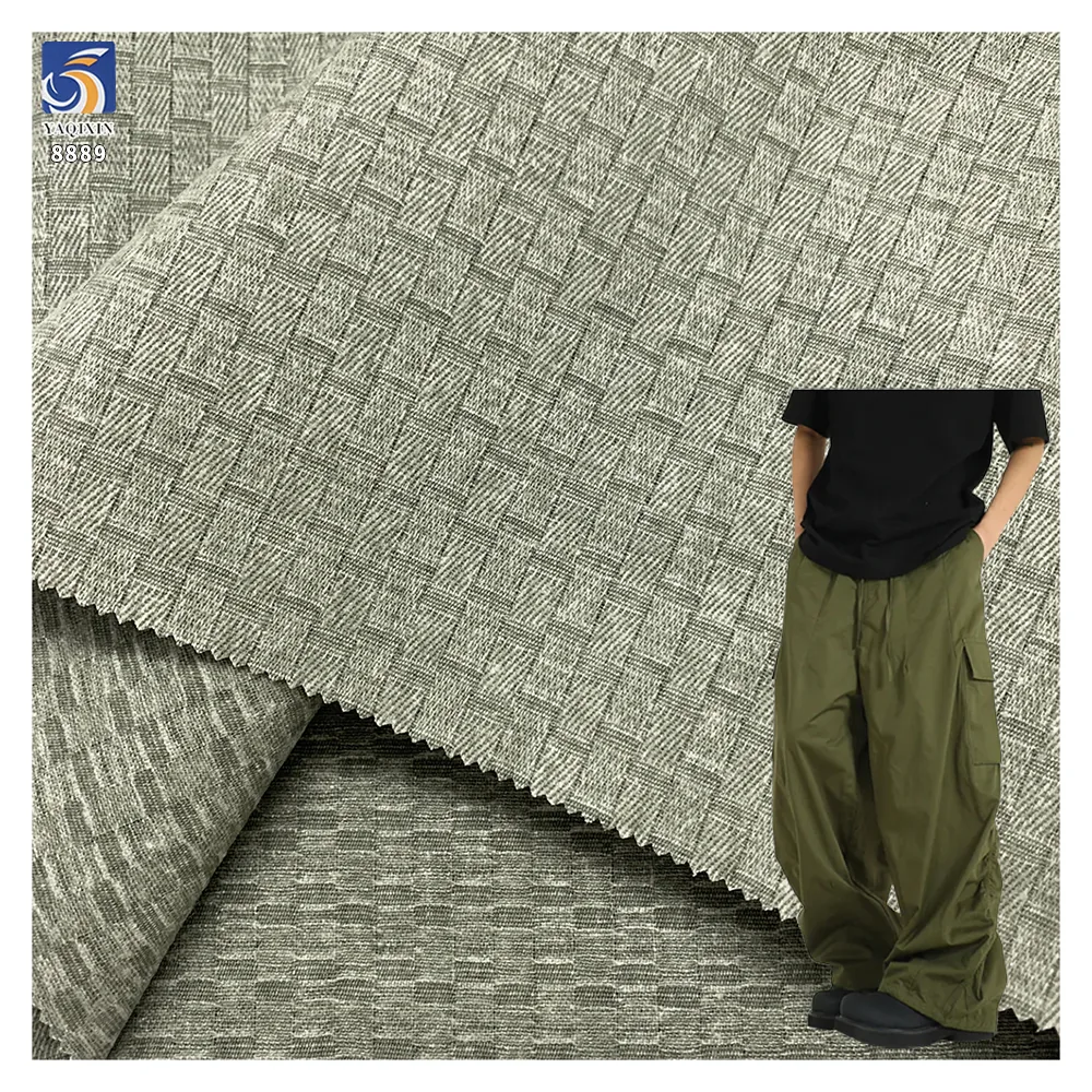 A8889 150cm 250g China Wholesale Jacquard Plaid 100% Cotton Fabric Woven Cotton Plaid Pants Fabrics