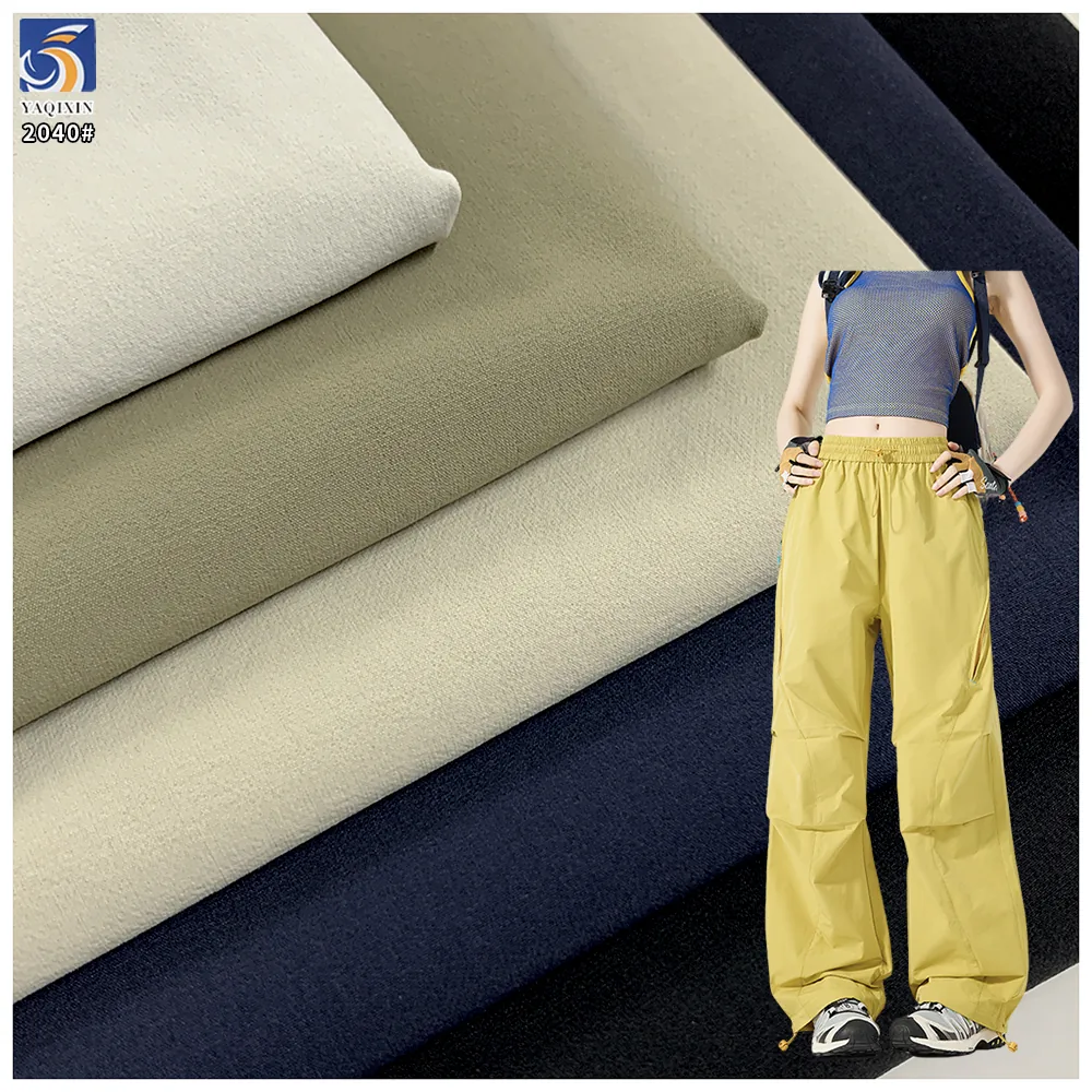 YX2040 170gsm Micro Wrinkle 90 Nylon 10 Spandex Fabric Water Resistant 4 Way Stretch Outdoor Clothing Hiking Fabric