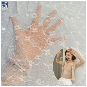 YX1533 Lightweight Floral Jacquard Mesh Lace Fabric for Women's Fashion Garments and Dress Making