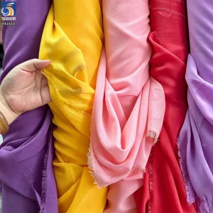 YX1650 100D Polyester Chiffon Fabric High Quality Anti Wrinkle Good Drape Georgette for Clothing Scarf Hijab Wedding Dress