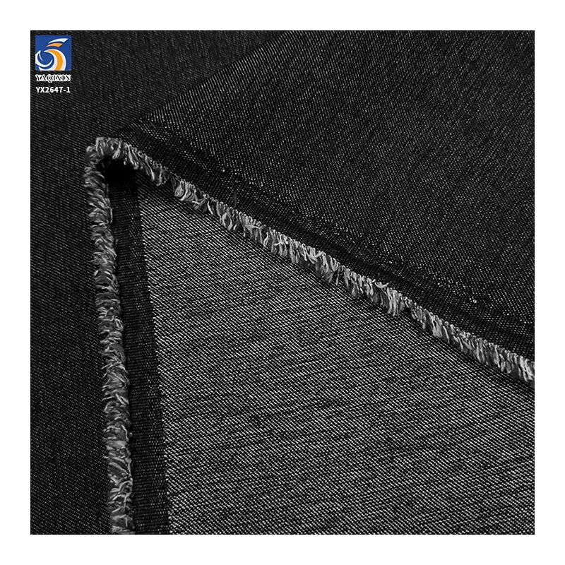 YX2647-1 Black Denim Fabric Stretch Woven Textile Wholesale for Jeans Pants Jackets and Garment Manufacturing