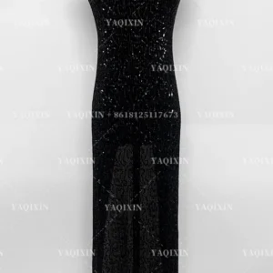 YX1148 130gsm Thick Silver Thread Bright Silk Composite Polyester Knitted Pleated Sequin Fabric 3mm Sequin Fabric for Dress