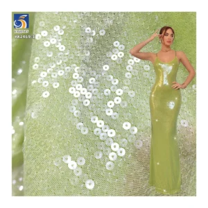 YX265-1 High-Shine Flexible 10 Colors Available 5mm Crystal Embroidery Stretch Mesh Fabric for Women Fashion Dress
