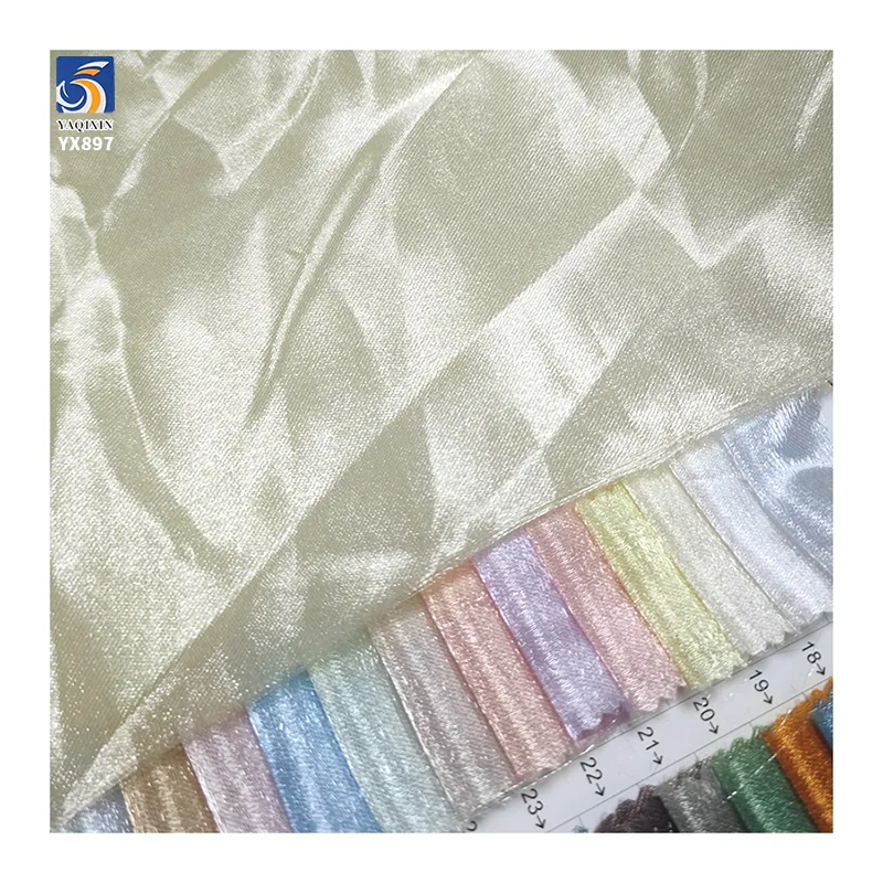 YX897 Wholesale 100% Polyester Glossy Thickened Woven Organza Fabric for Clothing Dance Costumes Minimum Order of 5 Yards