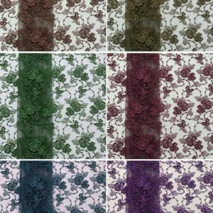 YX1028 Purple Embroidery Tulle Mesh Fabrics Textiles for Girls Short Skirt Lightweight Tulle Fabric Clothing-Skirt