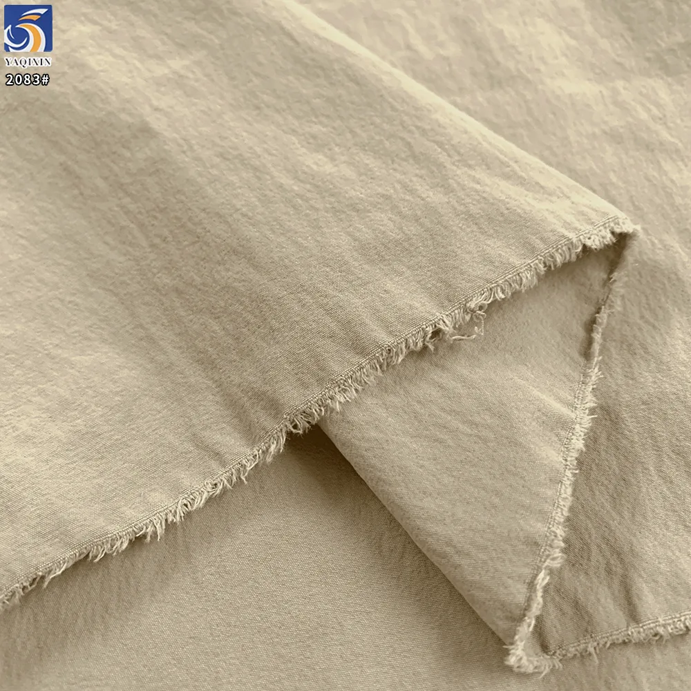 YX2083 180gsm Nylon Spandex 4 Way Stretch Crinkle Fabric for Light Outdoor Jackets Pants and Trench Coats