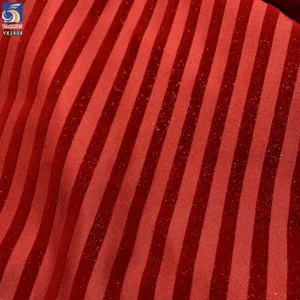 YX1484 160gsm Custom Polyester Glitter Stripe Flocked Canvas Fabric for Halloween Garments Party Decor