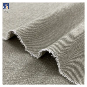 A8883 10*10 310g Factory-Made China Heavy Weight Washed Light Gray Twill Cotton Fabric for Jacket Shirt Garments
