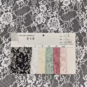 YX1534 Large Floral Non Stretch Polyester Jacquard Chantilly Mesh Lace Fabric for Women's Dresses and Fashion Apparel