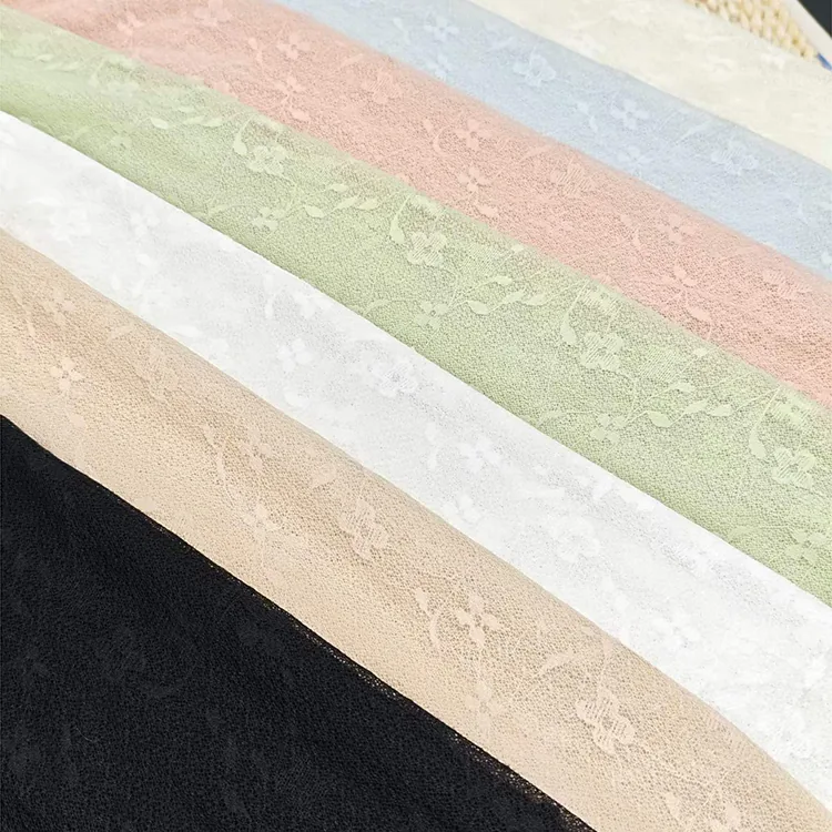 YX1533 Lightweight Floral Jacquard Mesh Lace Fabric for Women's Fashion Garments and Dress Making