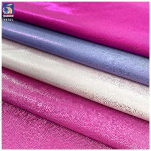 YX785 Breathable Solid 120gsm Polyester Spandex Metallic 4 Way Stretch Foil Printing Shiny Fabric for Swimming Trunks