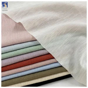 A2490 20% Nylon 76% Rayon 4% Linen 105g Woven Plain Color Premium Lightweight Linen Fabric for Clothing