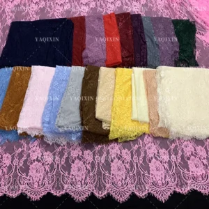 YX584 2026 Support Customized Colors European and American Wedding Lace Fabric Eyelash Lace Fabric for Bride