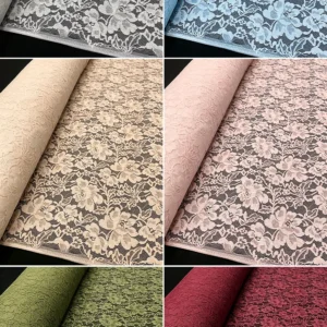 YX1490 Cotton Nylon Corded Elegant Floral Eyelash Lace Fabric 150CM Wide Non Stretch Floral Lace for Women Dresses and Tops