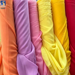 YX1650 100D Polyester Chiffon Fabric High Quality Anti Wrinkle Good Drape Georgette for Clothing Scarf Hijab Wedding Dress