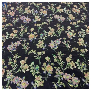 YX1321 Exquisite Embroidered Lace Fabric Heavy Embroidery Pearl Sequin Flowers Chinese Lace Fabric With Beaded Florals