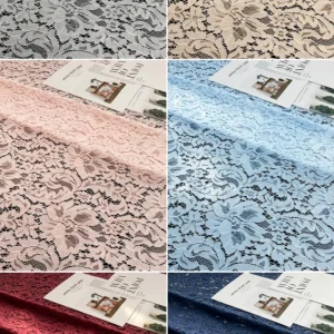 YX1488 Beige 70% Cotton 30% Nylon Lace With Raised Floral Texture for Gowns Bodices Sleeves and Fashion Tops