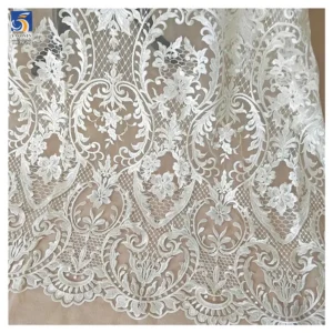 YX1277 Noble and Luxurious Water-Soluble Embroidered Wedding Dress Fabric Bridal Tulle Competitive Prices Wedding Lace Fabric