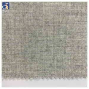 SL1319 280g Wholesale 65% Cotton 30% Polyester 5% Spandex Gray Brushed Stretch Suit Fabric Woman Suit Pant Stretch Fabric