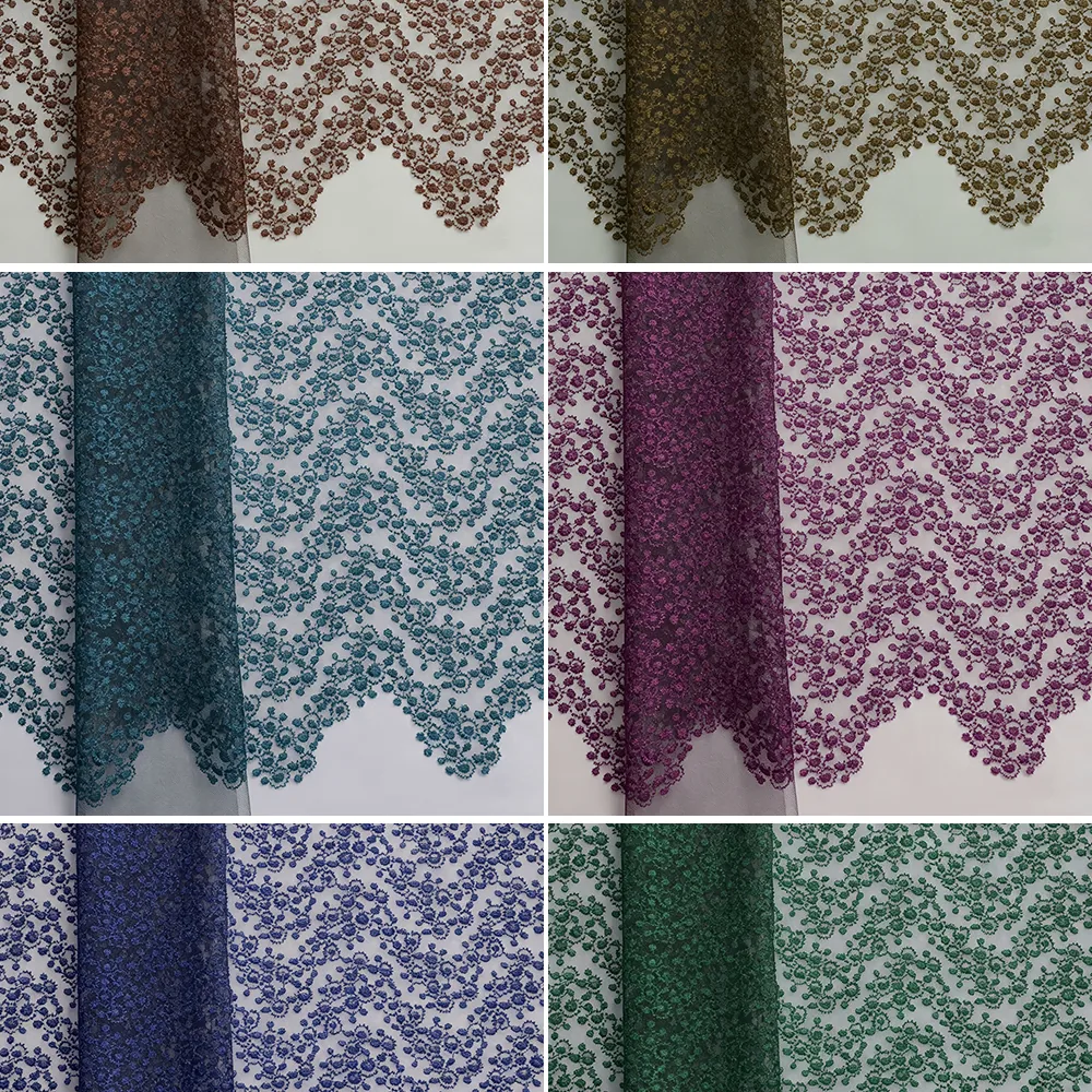 YX1025 New Trends and New Materials Customization Embroidery Mesh Fabric Samples Available in 7 Days Apparel Dress Tulle Fabric