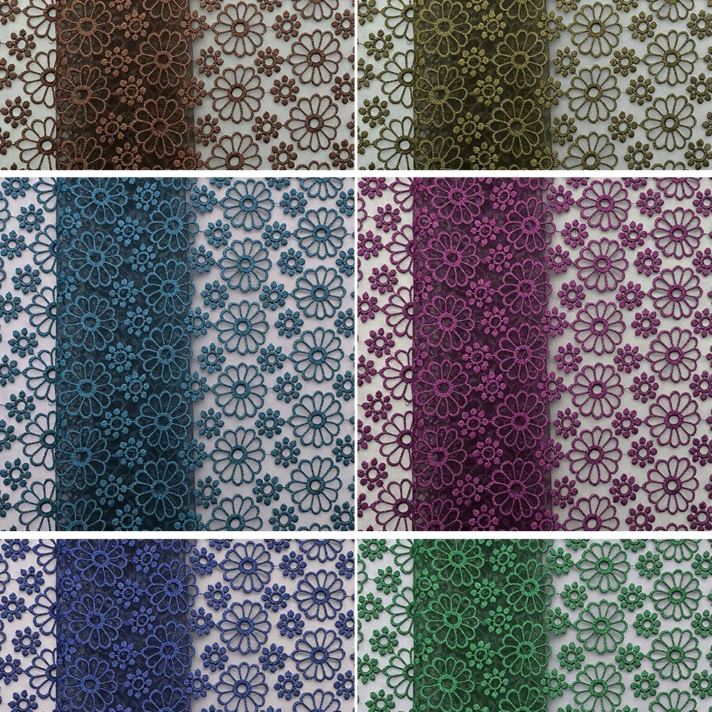 YX1022 300 Yards of Custom Patterned and Embroidered Polyester Mesh Fabrics 3-Day Custom Design Embroidered Mesh Fabrics