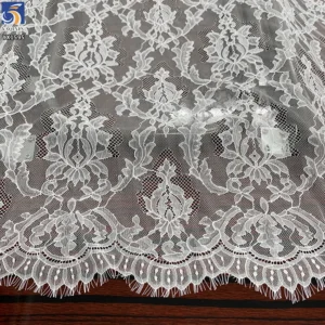 YX1595 280GSM Thick Eyelash Lace Fabric Dense Floral Mesh for Wedding Dresses Bridal Gowns and Formal Wear