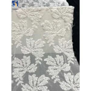 YX1528 Wholesale Shiny Floral Sequin Embroidery Chiffon Fabric for Evening Dress
